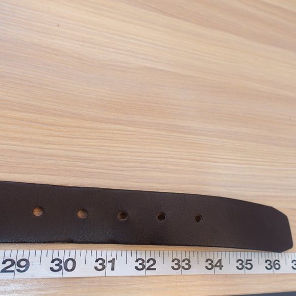 Classic Belt Adult Size‎ 32 Brown Leather Basic Jeans Dress Dark Genuine BASS - Picture 9 of 10